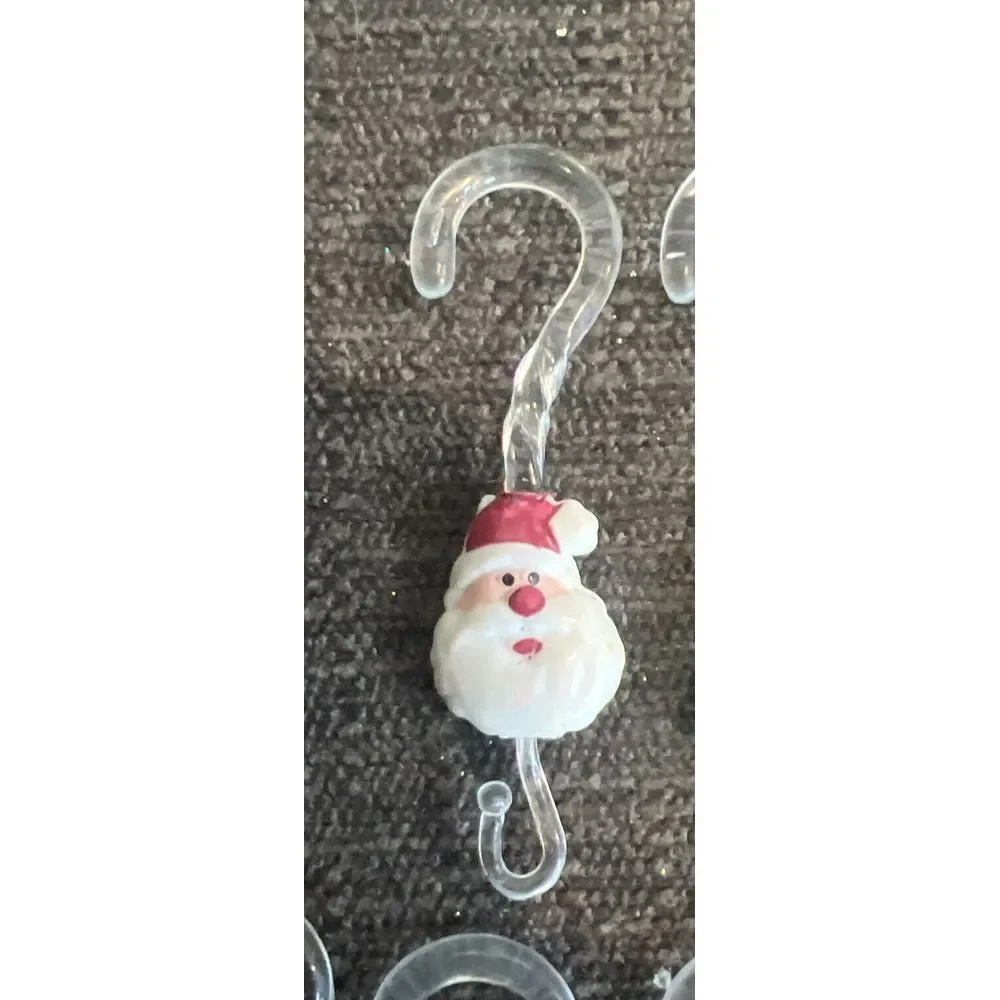 Vintage Christmas Tree Ornament Hangers- 7 Santa's, 5 Snowmen & 1 Christmas Tree